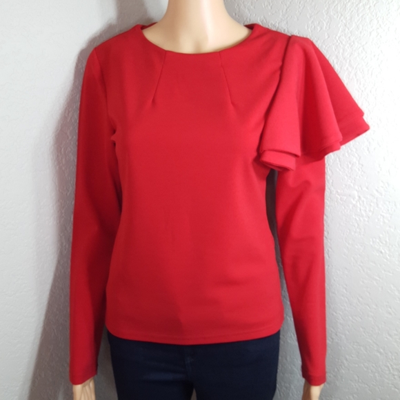 Long Sleeves Top With Tiered Ruffle Shoulder. - Picture 7 of 12